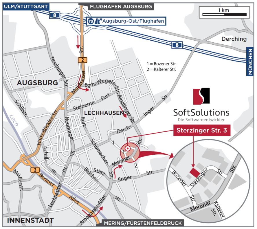 Anfahrt zu SSA SoftSolutions GmbH
