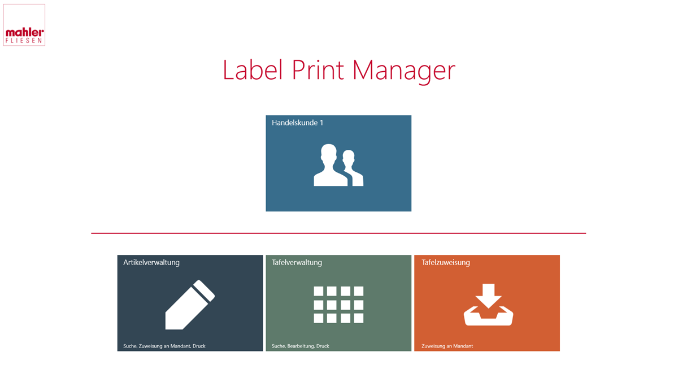Mobile Anwendung zur Preis- und Artikelauszeichnung von Fliesen in Verkaufsausstellungen